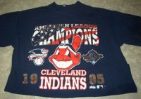 CLEVELAND INDIANS Wahoo 1995 AL Champions Tshirt Sz Large